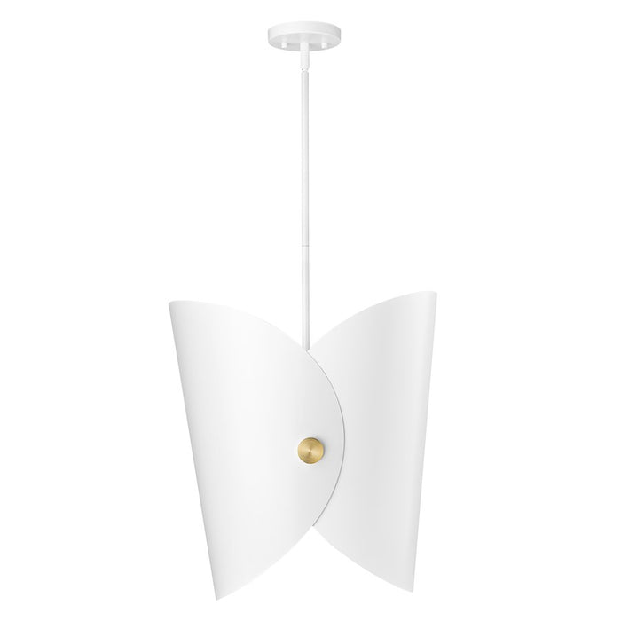 Z-Lite Salone 1 Light 18" Pendant, White/White Outer, Gold Inner