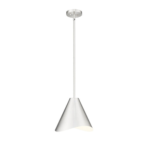 Z-Lite Aria 1 Light 12" Pendant, Nickel/Nickel/Inner White - 1952P12-BN