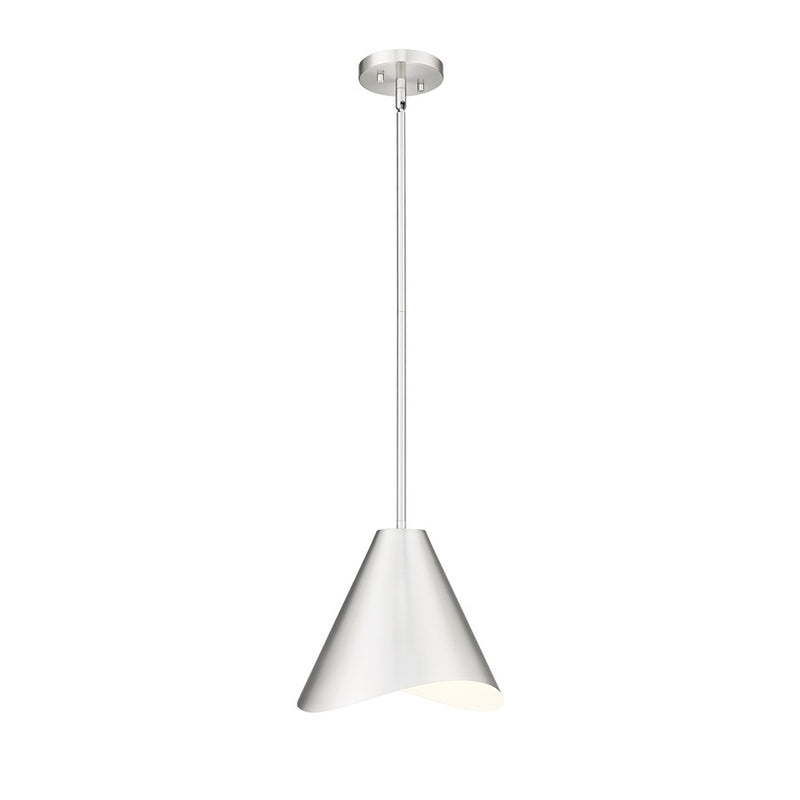Z-Lite Aria 1Lt 12" Pendant, Nickel/Nickel/Inner White - 1952P12-BN
