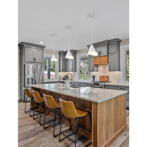 Z-Lite Aria 1Lt 12" Pendant, Nickel/Nickel/Inner White