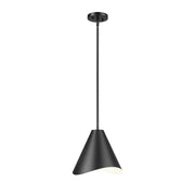 Z-Lite Aria 1Lt 12" Pendant, Matte Black/Matte Black/Inner White - 1952P12-MB