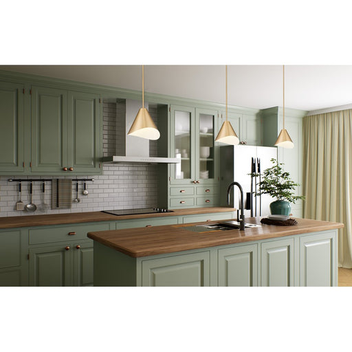 Z-Lite Aria 1 Light 12" Pendant, Modern Gold/Modern Gold/Inner White