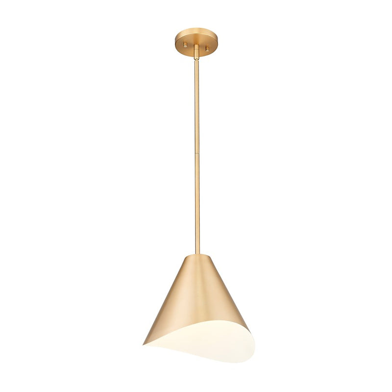 Z-Lite Aria 1 Light 12" Pendant, Modern Gold/Modern Gold/Inner White