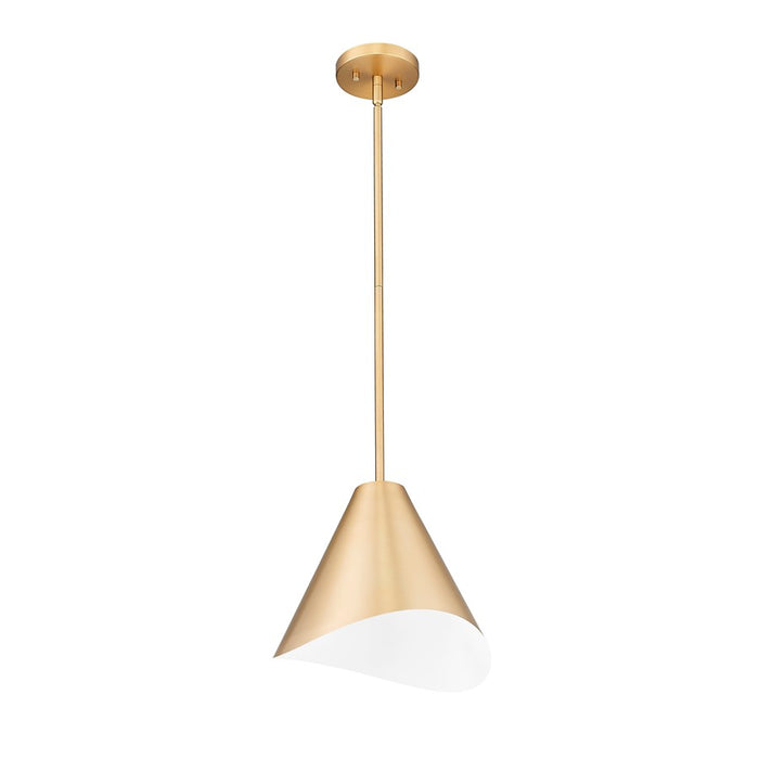 Z-Lite Aria 1 Light 12" Pendant, Modern Gold/Modern Gold/Inner White