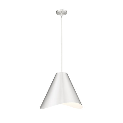 Z-Lite Aria 1 Light 18" Pendant, Nickel/Nickel/Inner White - 1952P18-BN