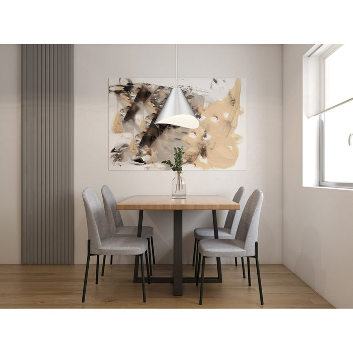 Z-Lite Aria 1 Light 18" Pendant, Nickel/Nickel/Inner White