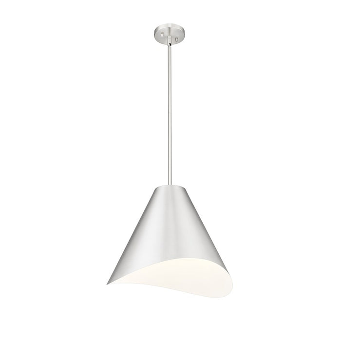 Z-Lite Aria 1 Light 18" Pendant, Nickel/Nickel/Inner White