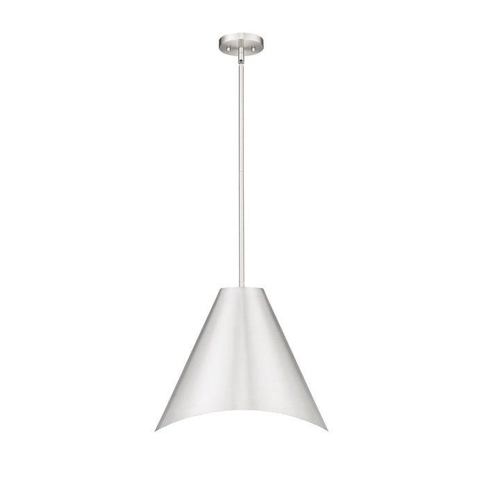 Z-Lite Aria 1 Light 18" Pendant, Nickel/Nickel/Inner White