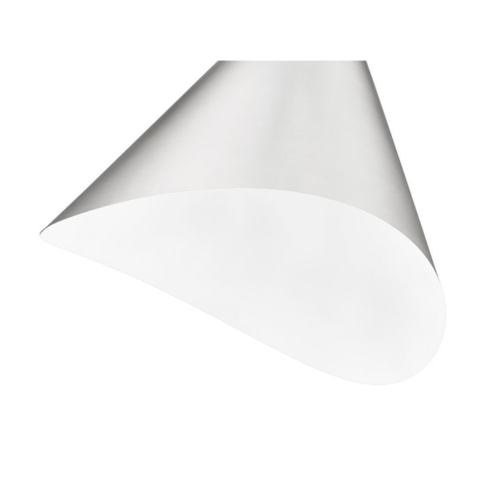 Z-Lite Aria 1 Light 18" Pendant, Nickel/Nickel/Inner White