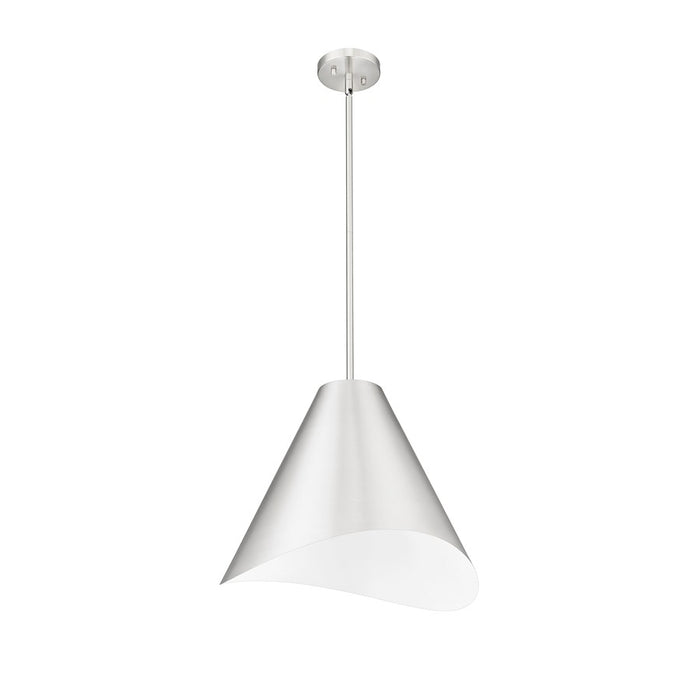 Z-Lite Aria 1 Light 18" Pendant, Nickel/Nickel/Inner White