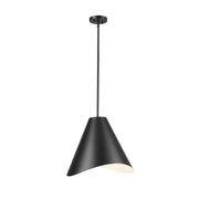 Z-Lite Aria 1Lt 18" Pendant, Matte Black/Matte Black/Inner White - 1952P18-MB