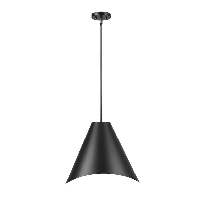 Z-Lite Aria 1Lt 18" Pendant, Matte Black/Matte Black/Inner White