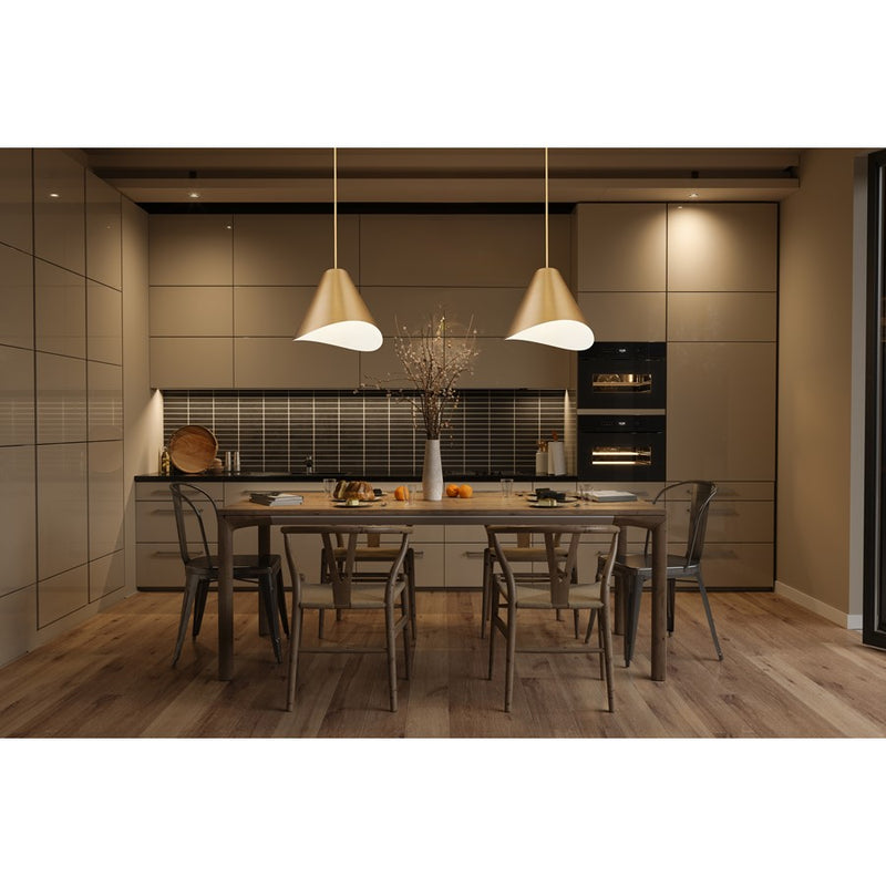 Z-Lite Aria 1 Light 18" Pendant, Modern Gold/Modern Gold/Inner White
