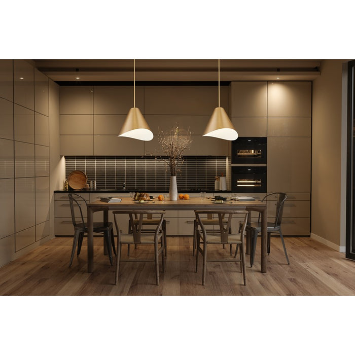 Z-Lite Aria 1 Light 18" Pendant, Modern Gold/Modern Gold/Inner White
