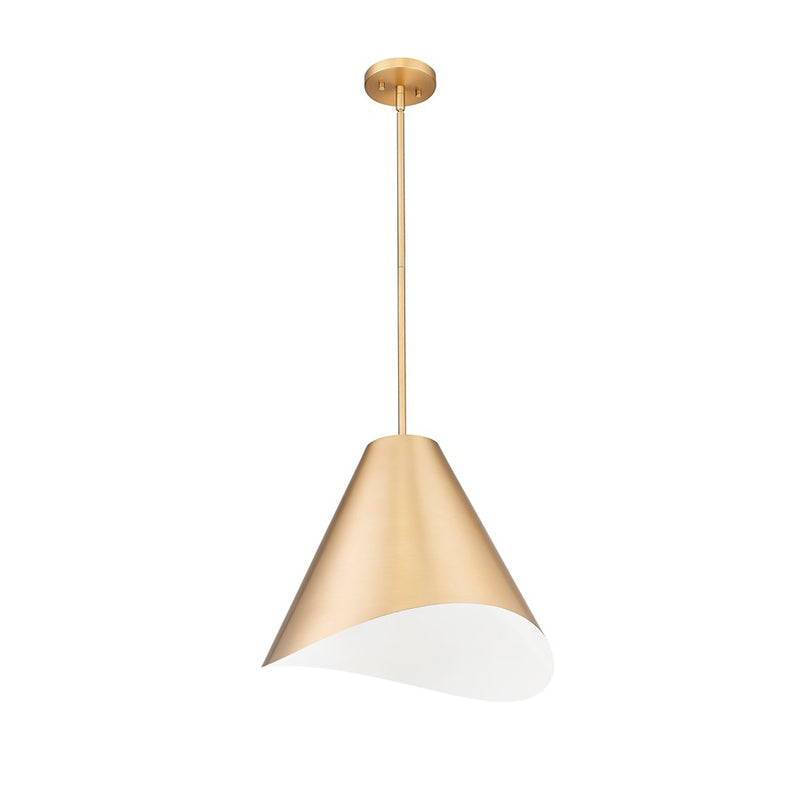 Z-Lite Aria 1 Light 18" Pendant, Modern Gold/Modern Gold/Inner White