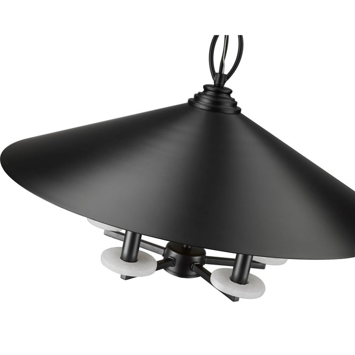 Z-Lite Rialto 5 Light 22" Pendant, Black Outer/Signature Brass Inner