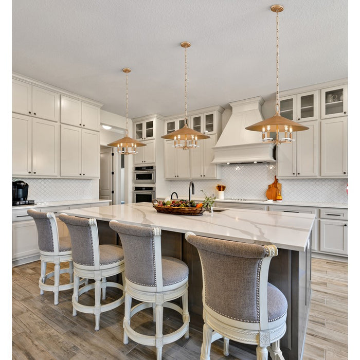 Z-Lite Rialto 5 Light 22" Pendant, Signature Gold/Signature Gold