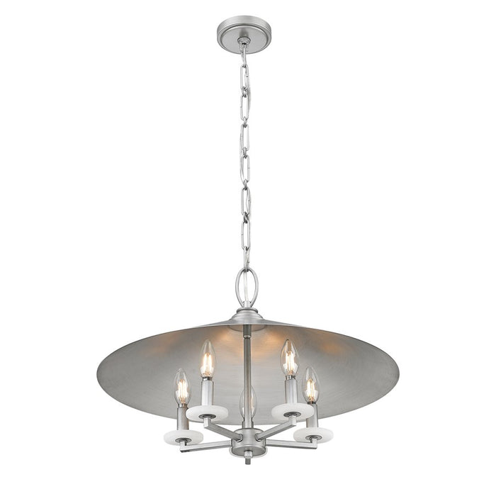 Z-Lite Rialto 5 Light 22" Pendant, Signature Pewter/Signature Pewter