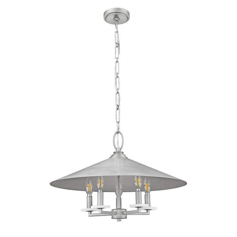 Z-Lite Rialto 5Lt 22" Pendant, Signature Pewter/Signature Pewter
