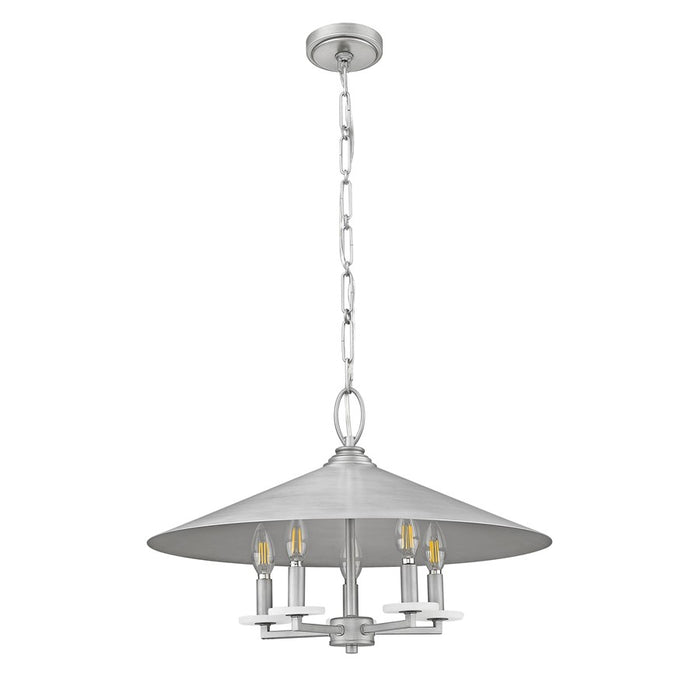 Z-Lite Rialto 5 Light 22" Pendant, Signature Pewter/Signature Pewter