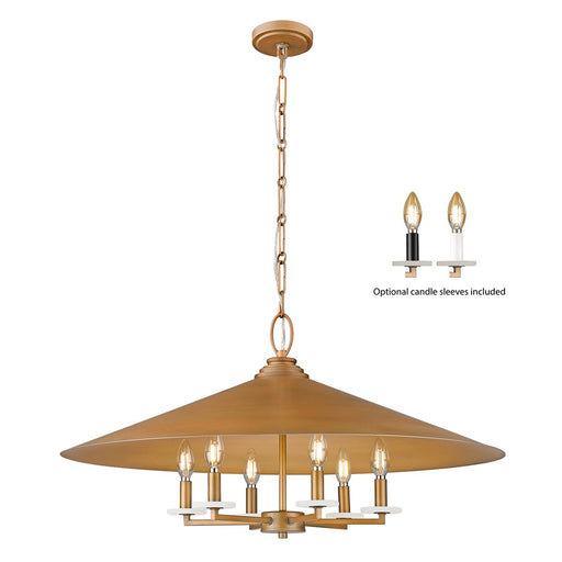 Z-Lite Rialto 6 Light 32" Pendant, Signature Gold/Signature Gold - 1953-32SGD
