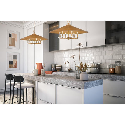 Z-Lite Rialto 6 Light 32" Pendant, Signature Gold/Signature Gold