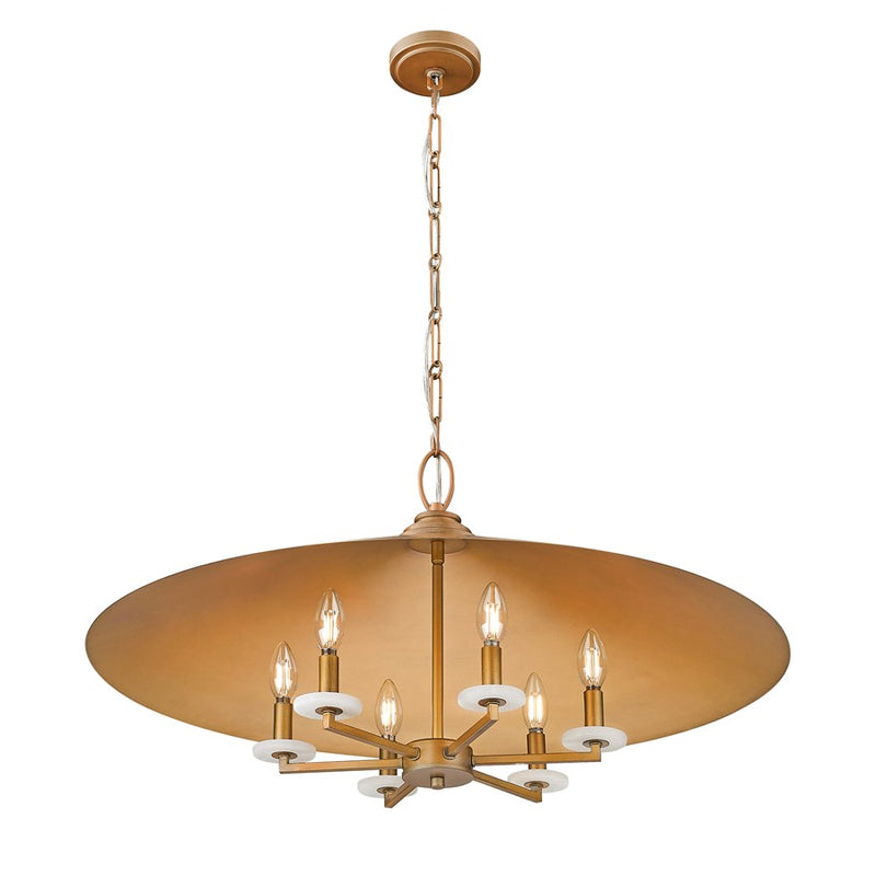 Z-Lite Rialto 6 Light 32" Pendant, Signature Gold/Signature Gold