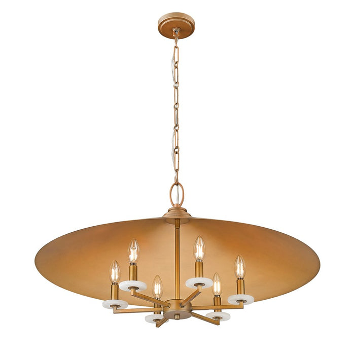Z-Lite Rialto 6 Light 32" Pendant, Signature Gold/Signature Gold