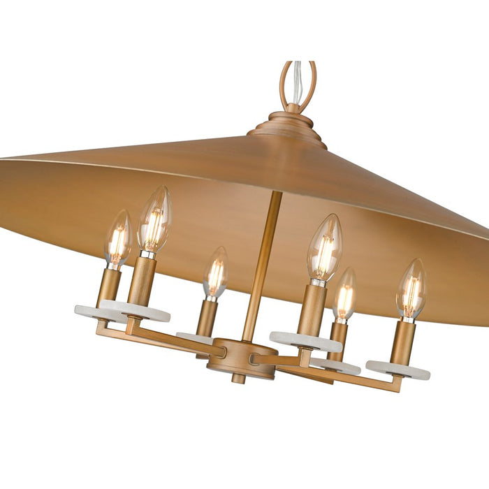 Z-Lite Rialto 6 Light 32" Pendant, Signature Gold/Signature Gold