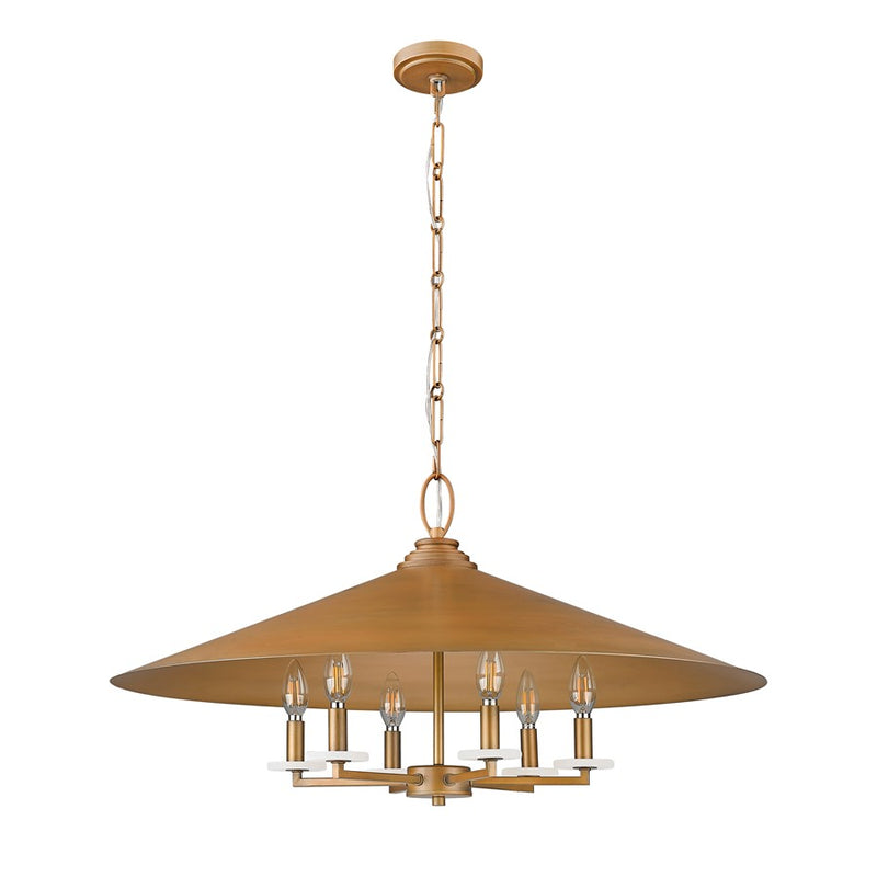Z-Lite Rialto 6 Light 32" Pendant, Signature Gold/Signature Gold
