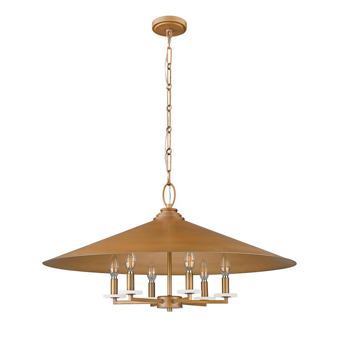 Z-Lite Rialto 6 Light 32" Pendant, Signature Gold/Signature Gold