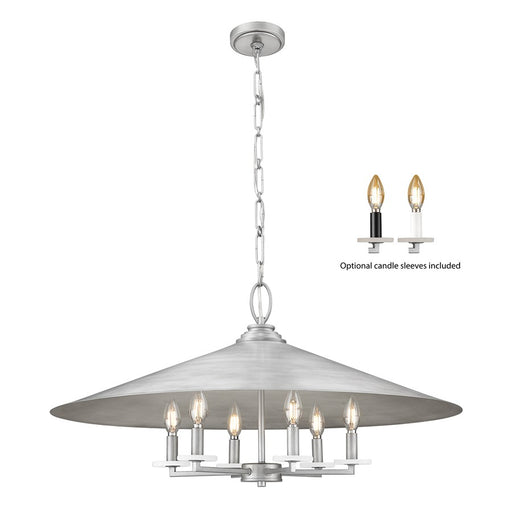 Z-Lite Rialto 6Lt 32" Pendant, Signature Pewter/Signature Pewter - 1953-32SPT