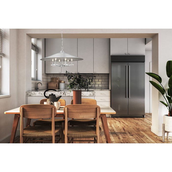 Z-Lite Rialto 6 Light 32" Pendant, Signature Pewter/Signature Pewter