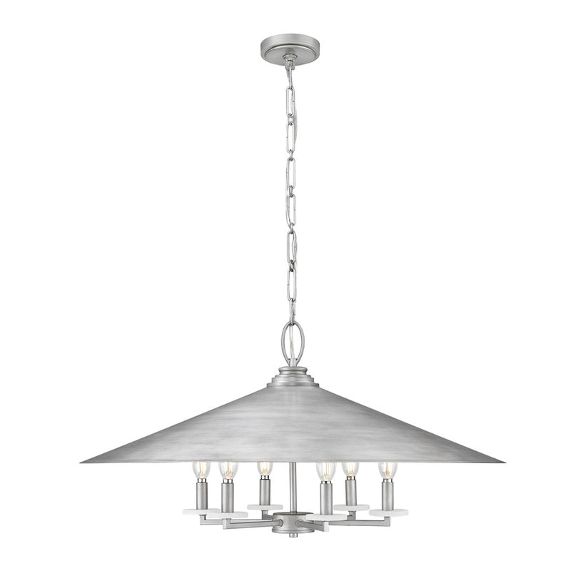 Z-Lite Rialto 6 Light 32" Pendant, Signature Pewter/Signature Pewter