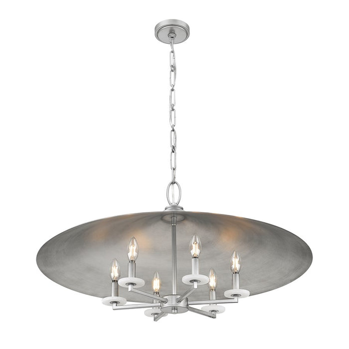 Z-Lite Rialto 6 Light 32" Pendant, Signature Pewter/Signature Pewter