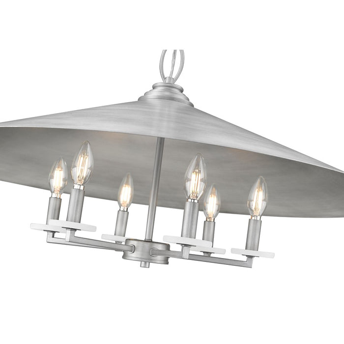 Z-Lite Rialto 6 Light 32" Pendant, Signature Pewter/Signature Pewter