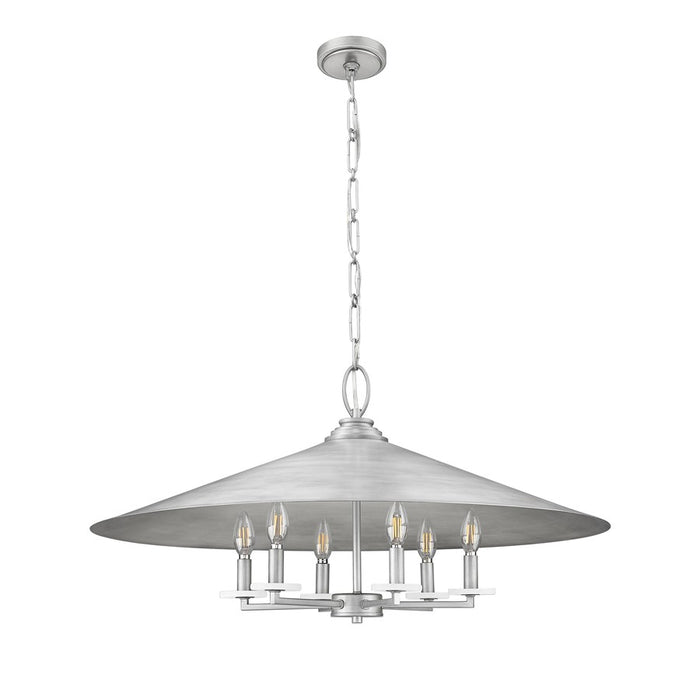 Z-Lite Rialto 6 Light 32" Pendant, Signature Pewter/Signature Pewter