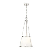 Z-Lite Madeline 4 Light 12" Pendant, Brushed Nickel/White - 1954P12-BN