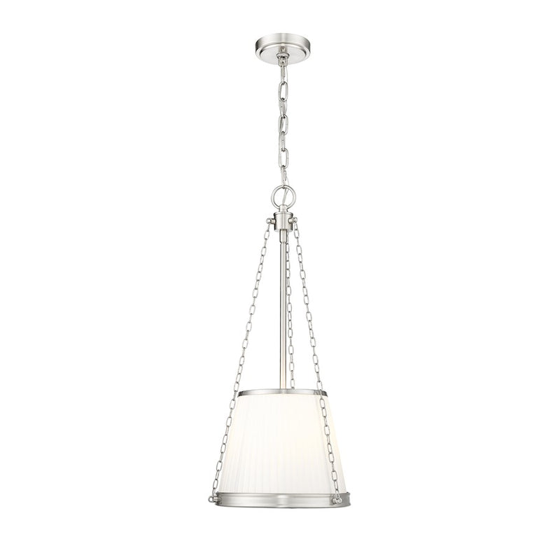 Z-Lite Madeline 4 Light 12" Pendant, Brushed Nickel/White - 1954P12-BN