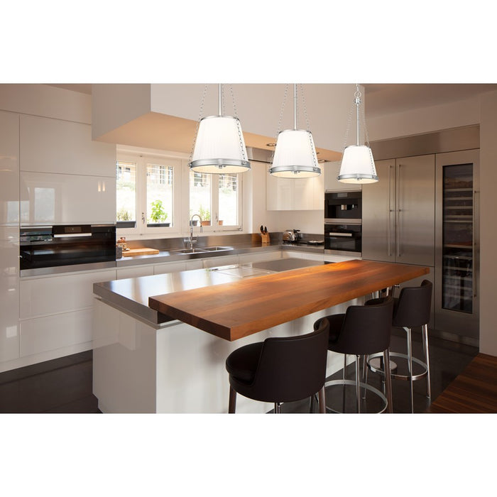 Z-Lite Madeline 4 Light 12" Pendant, Brushed Nickel/White