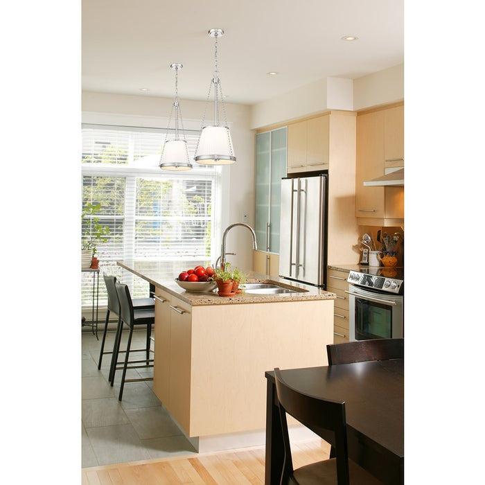 Z-Lite Madeline 4 Light 12" Pendant, Brushed Nickel/White