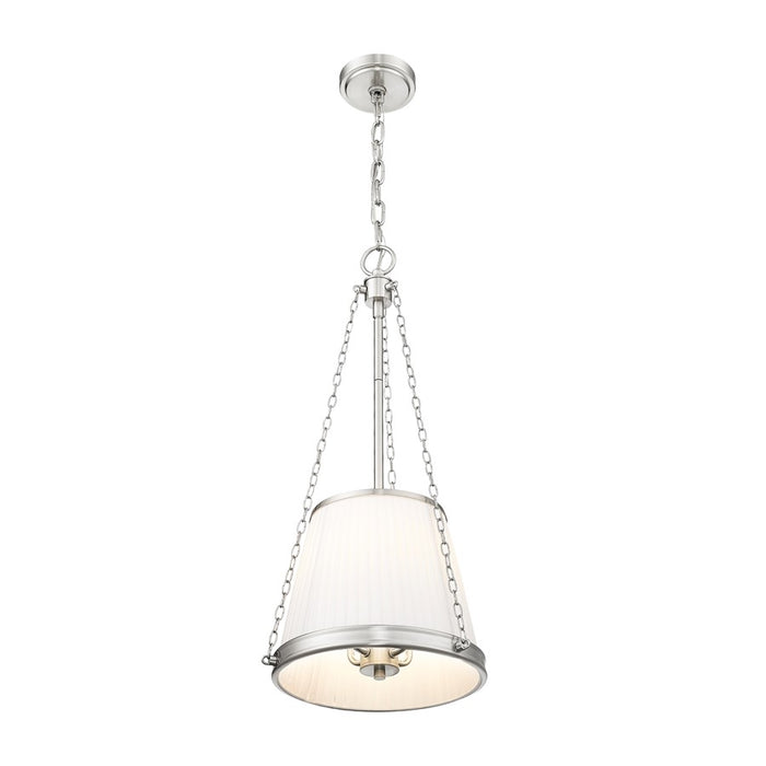 Z-Lite Madeline 4 Light 12" Pendant, Brushed Nickel/White