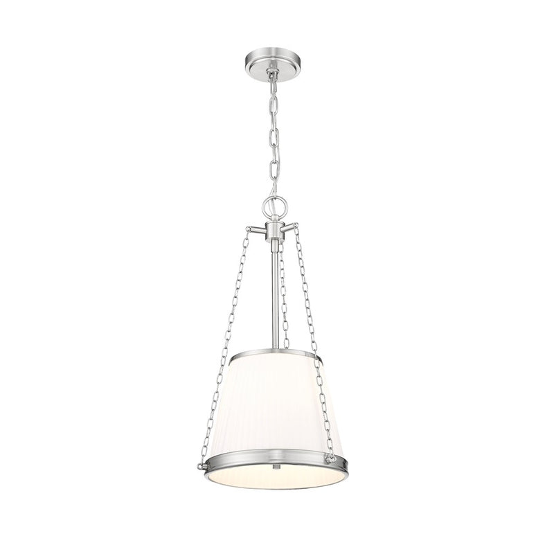 Z-Lite Madeline 4 Light 12" Pendant, Brushed Nickel/White