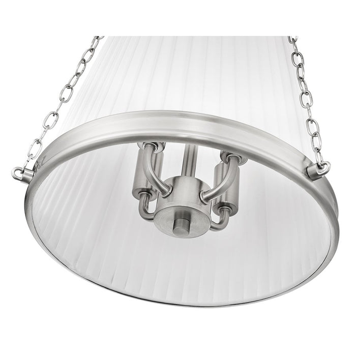 Z-Lite Madeline 4 Light 12" Pendant, Brushed Nickel/White
