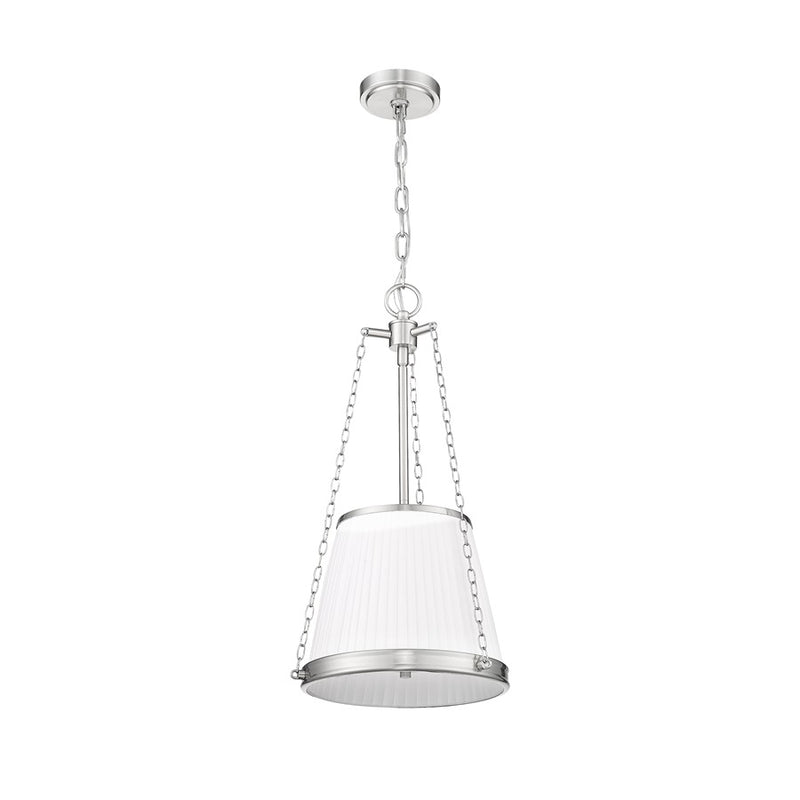 Z-Lite Madeline 4 Light 12" Pendant, Brushed Nickel/White