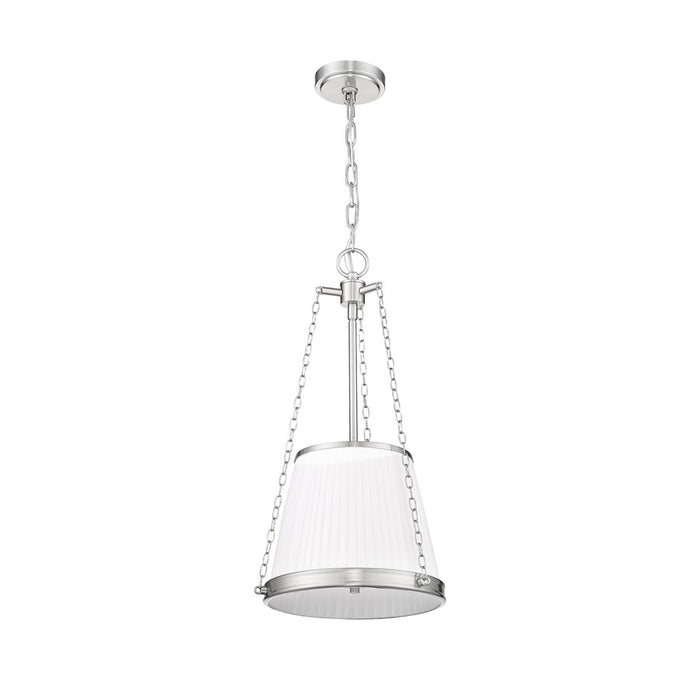 Z-Lite Madeline 4 Light 12" Pendant, Brushed Nickel/White