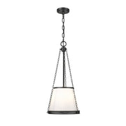 Z-Lite Madeline 4 Light 12" Pendant, Matte Black/White - 1954P12-MB