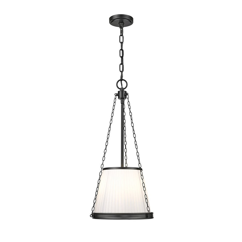 Z-Lite Madeline 4 Light 12" Pendant, Matte Black/White - 1954P12-MB