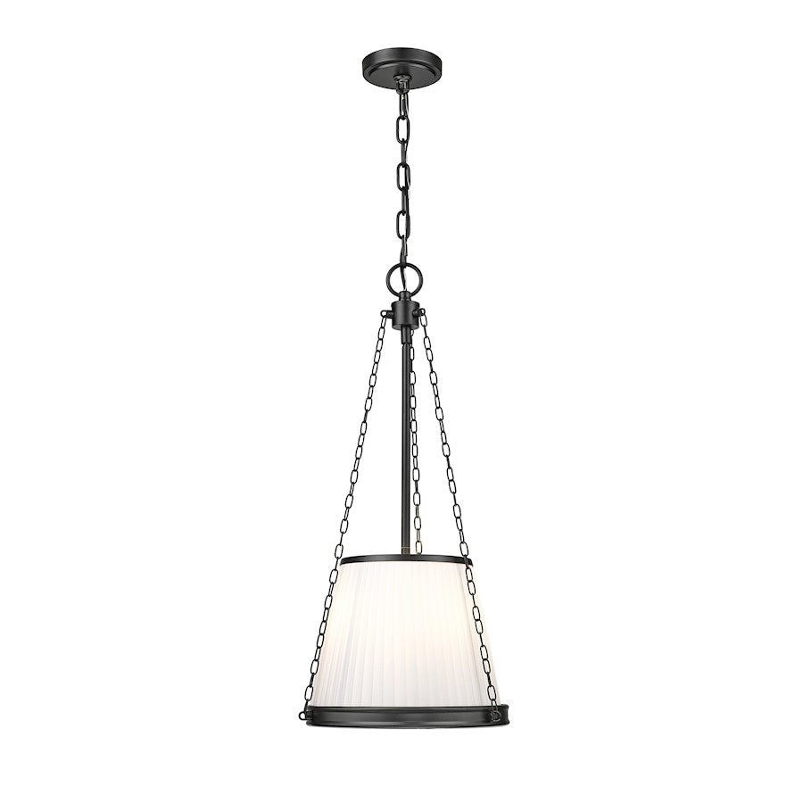 Z-Lite Madeline 4 Light 12" Pendant, Matte Black/White - 1954P12-MB