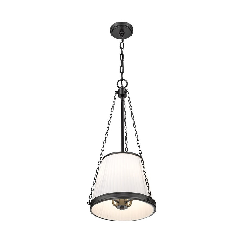 Z-Lite Madeline 4 Light 12" Pendant, Matte Black/White